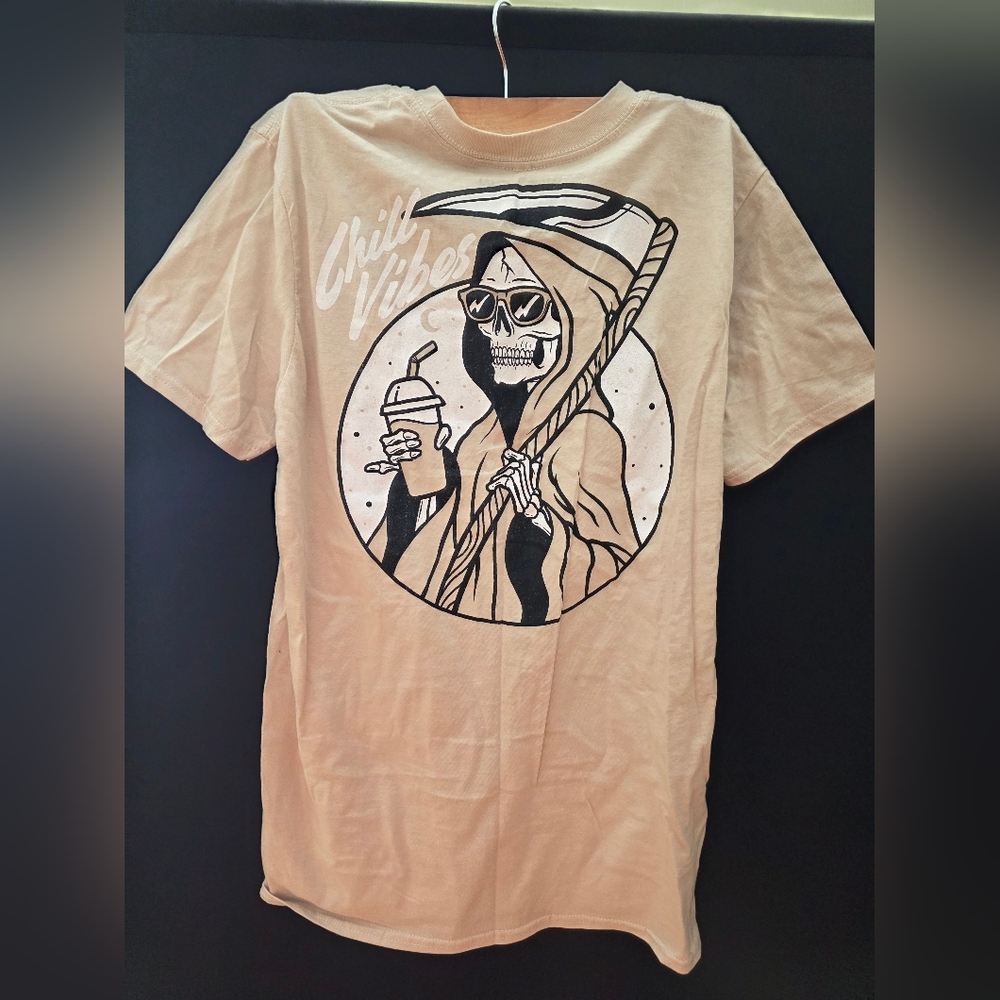 Fifth Sun Chill Vibes Skeleton Graphic Tee - Cream